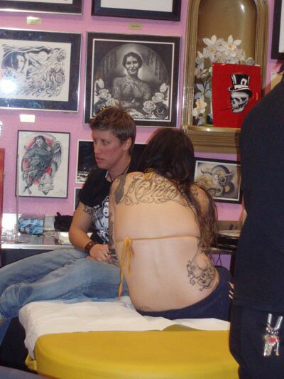 Kat Von D Tattooing Someone. (Kat Von D Tattooing During The Event)