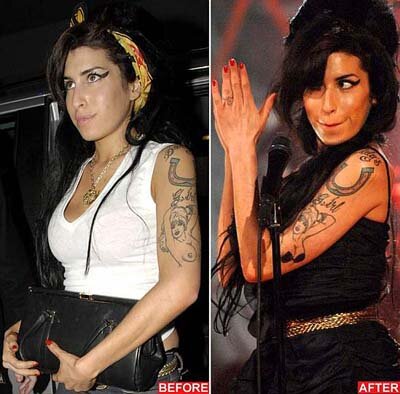 Prudish event organisers requested the nude girl tattooed on Amy's arm be 