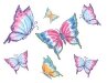 A selection of pastel coloured butterflies
