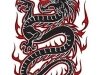 Black dragon with red outline