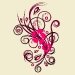 Pink and deep red floral design