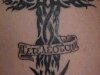 Tribal cross with lettering